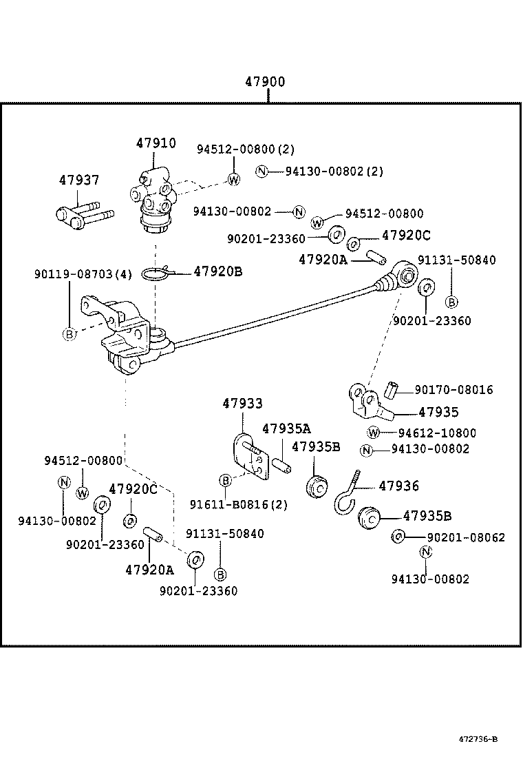47311-37520 TUBE, FRONT BRAKE, NO.1 product image
