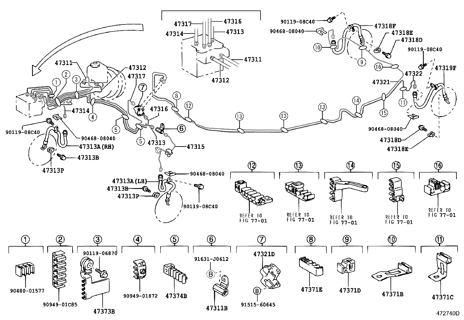 47321-33140 TUBE, REAR BRAKE, NO.1 product image