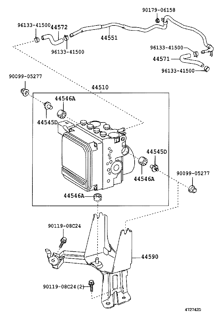 47311-33080 TUBE, FRONT BRAKE, NO.1 product image