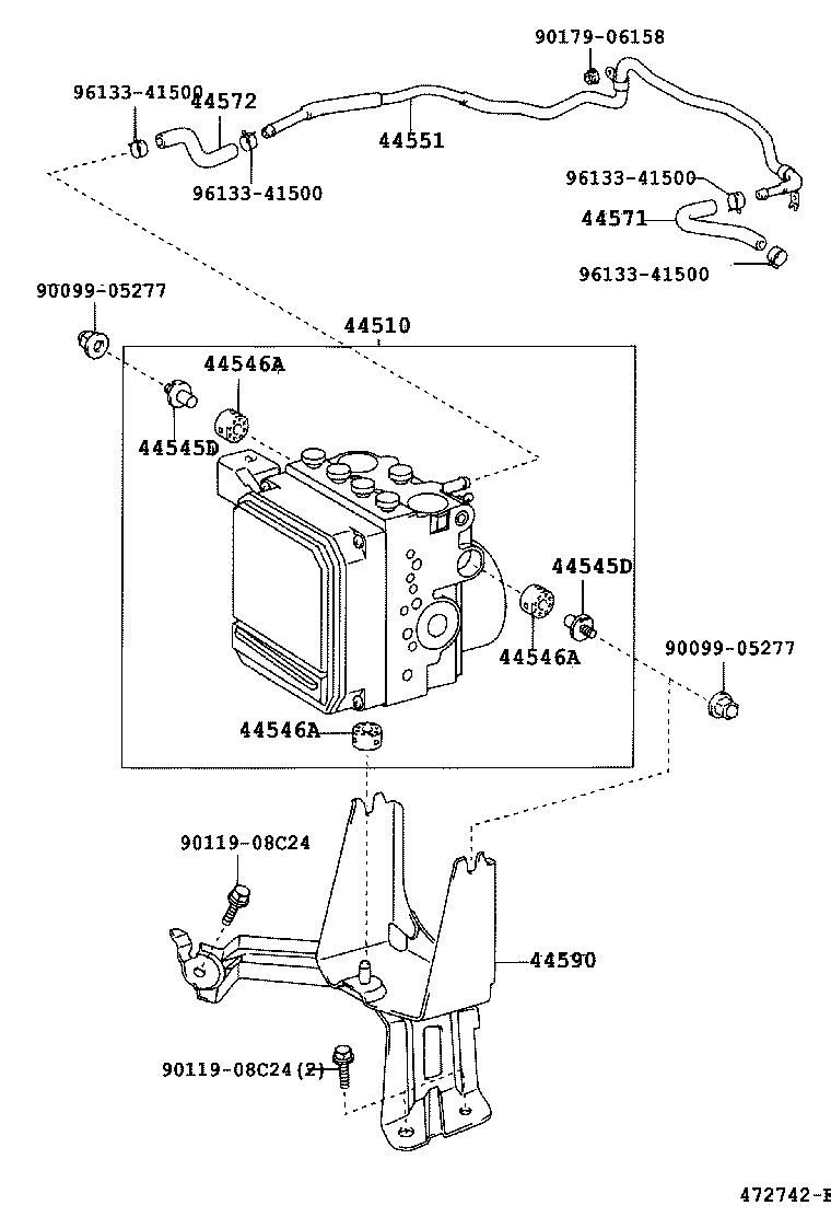 44551-06010 TUBE, BRAKE ACTUATOR, NO.1 product image