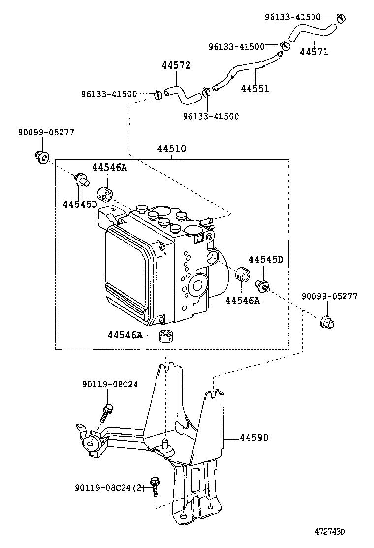 47311-33080 TUBE, FRONT BRAKE, NO.1 product image