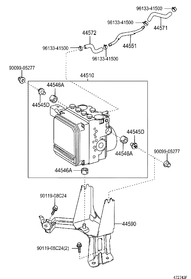 44551-06010 TUBE, BRAKE ACTUATOR, NO.1 product image