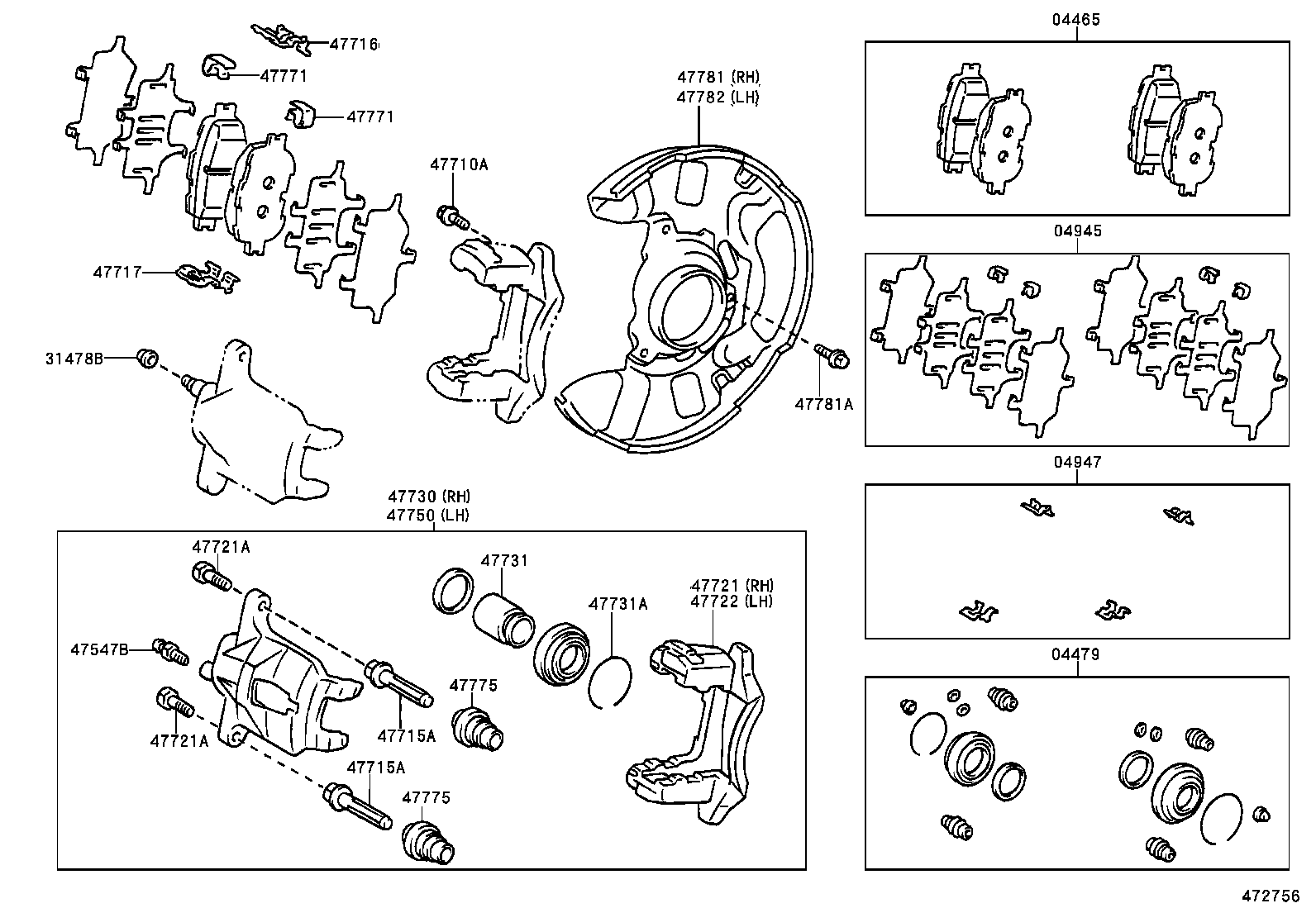 04947-02050 FITTING KIT, DISC BRAKE, FRONT product image