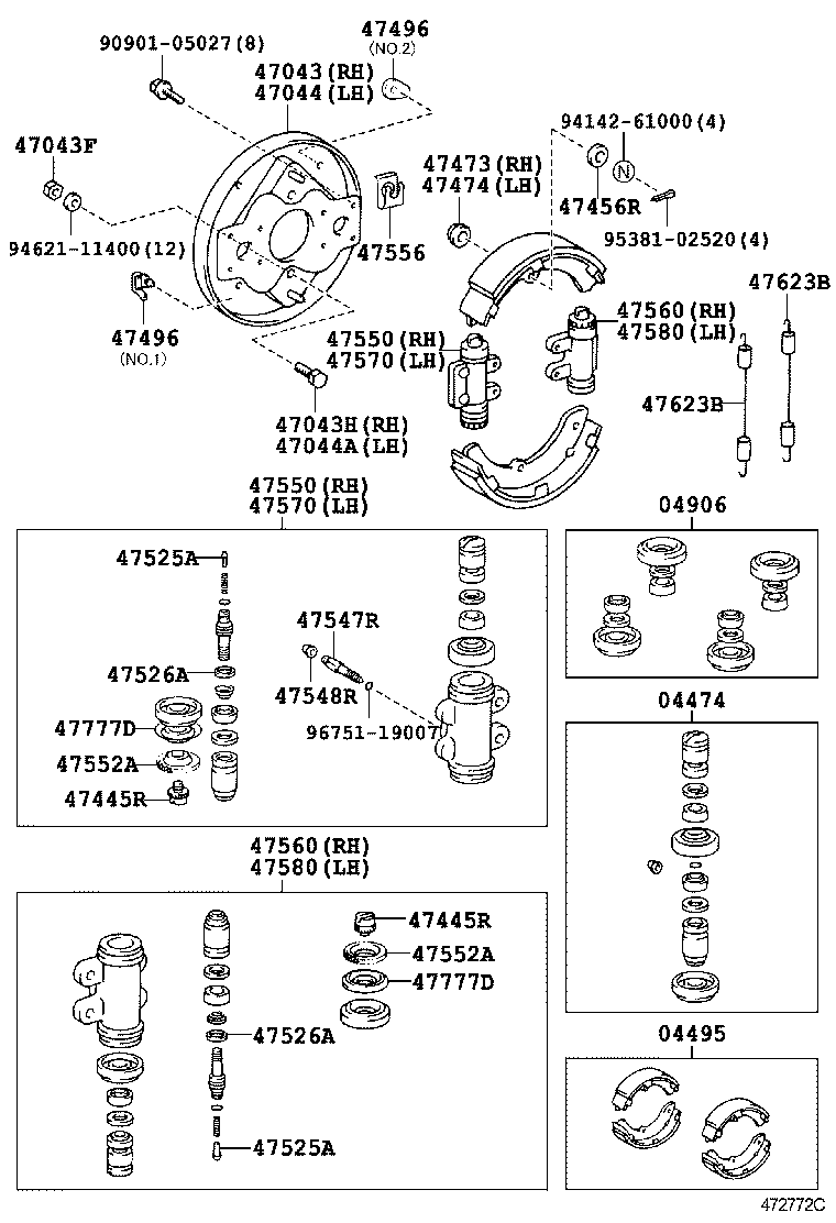 04468-37180 CYLINDER KIT, REAR WHEEL product image