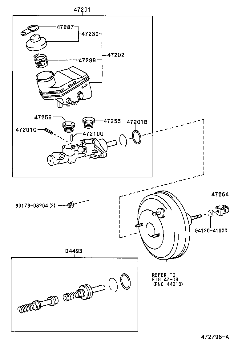 47207-52032 CYLINDER SUB-ASSY, BRAKE MASTER LESS RESERVOIR TANK product image