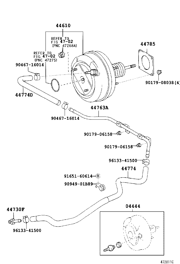 44750-02230 HOSE ASSY, VACUUM product image