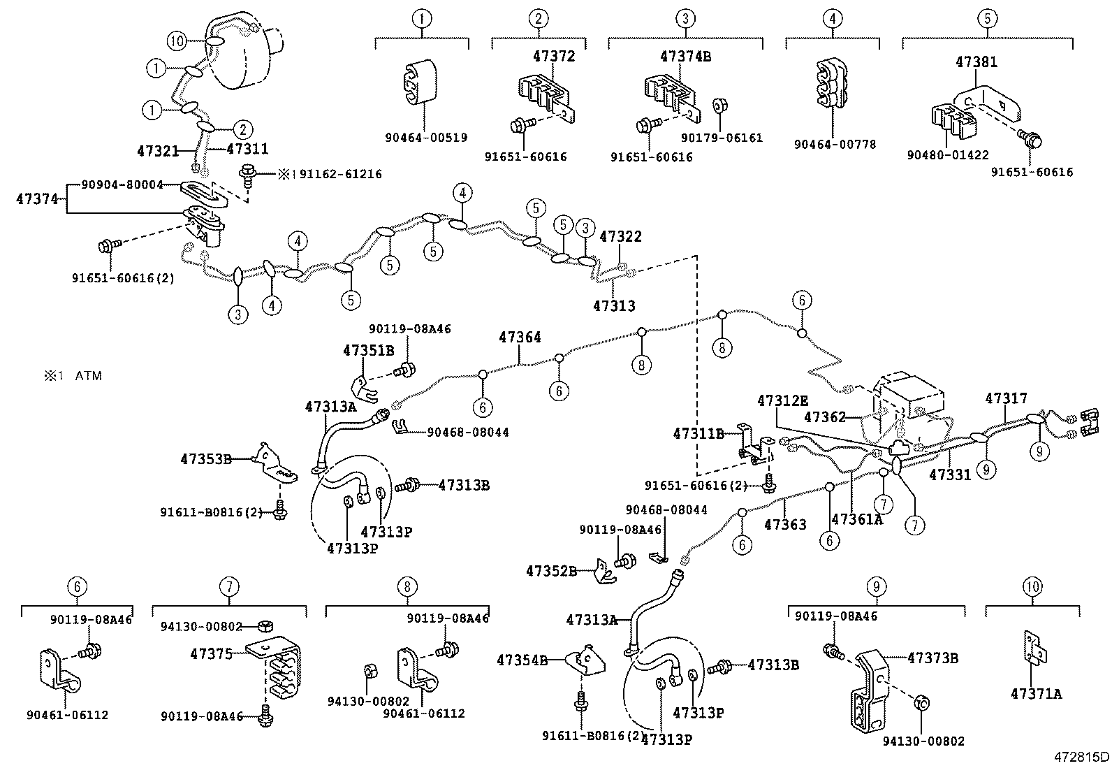 44554-36010 TUBE, BRAKE ACTUATOR, NO.4 product image