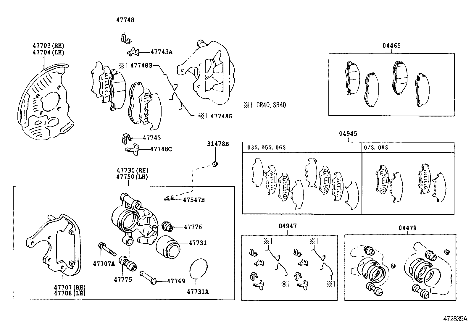 04465-28360 PAD KIT, DISC BRAKE, FRONT product image