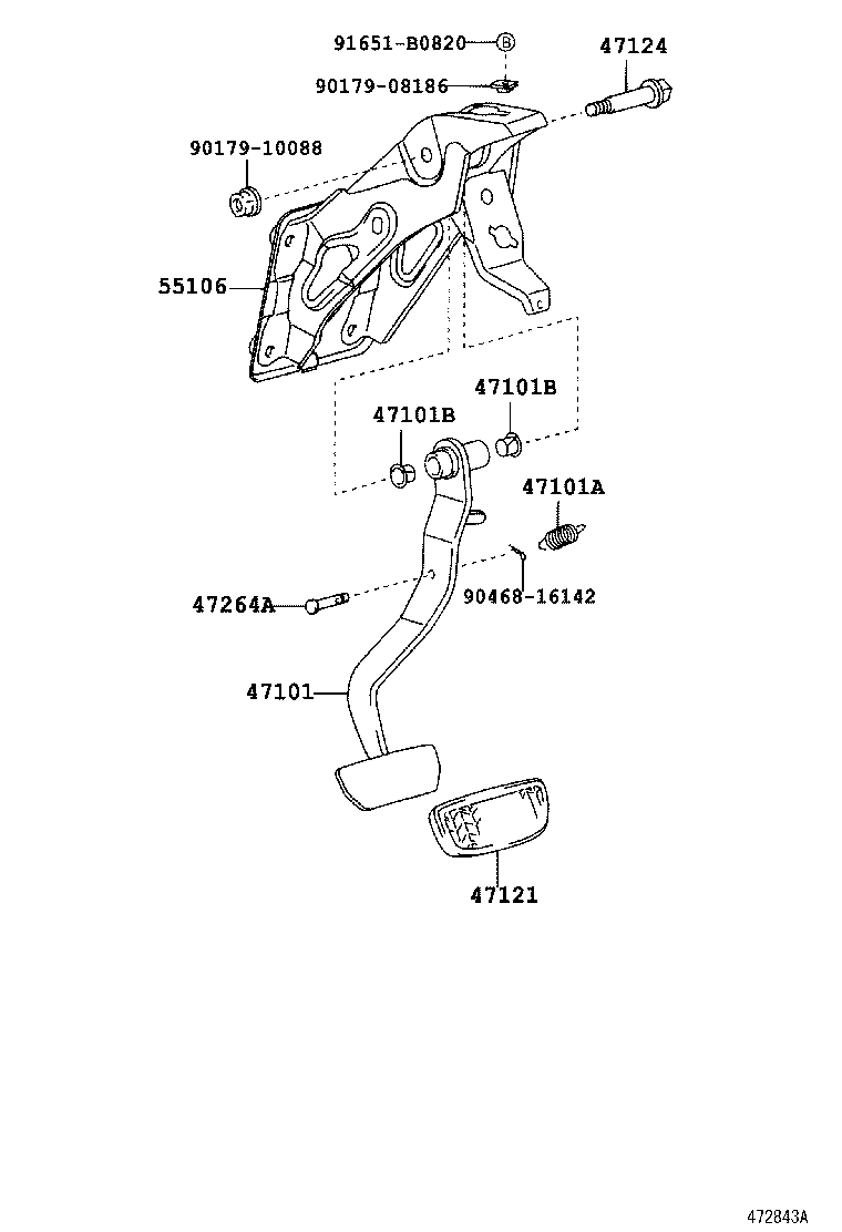 47101-20630 PEDAL SUB-ASSY, BRAKE product image