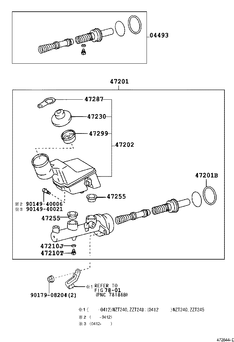 04493-2B040 CYLINDER KIT, BRAKE MASTER product image