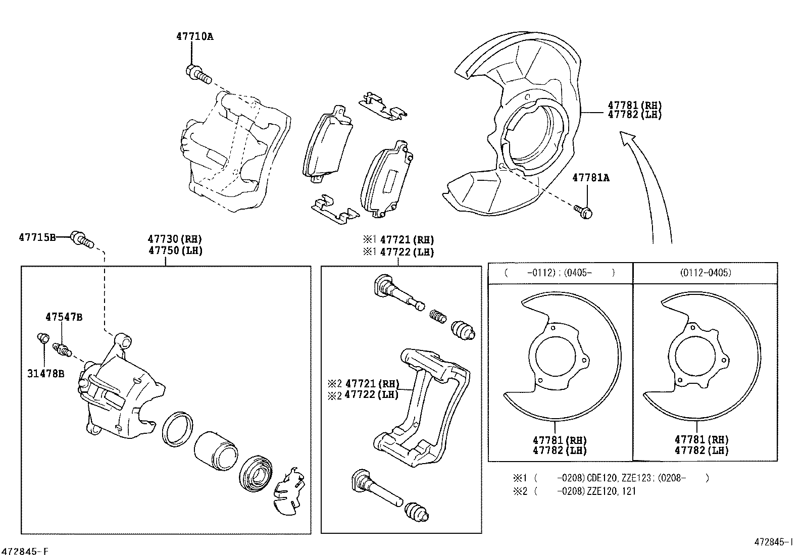 47721-02170 MOUNTING, FRONT DISC BRAKE CYLINDER, LH product image