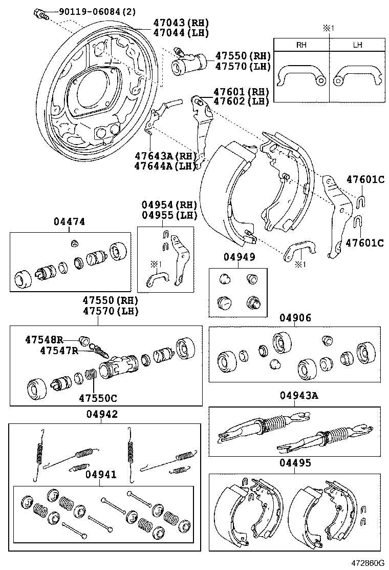 04495-28150 SHOE KIT, REAR BRAKE product image