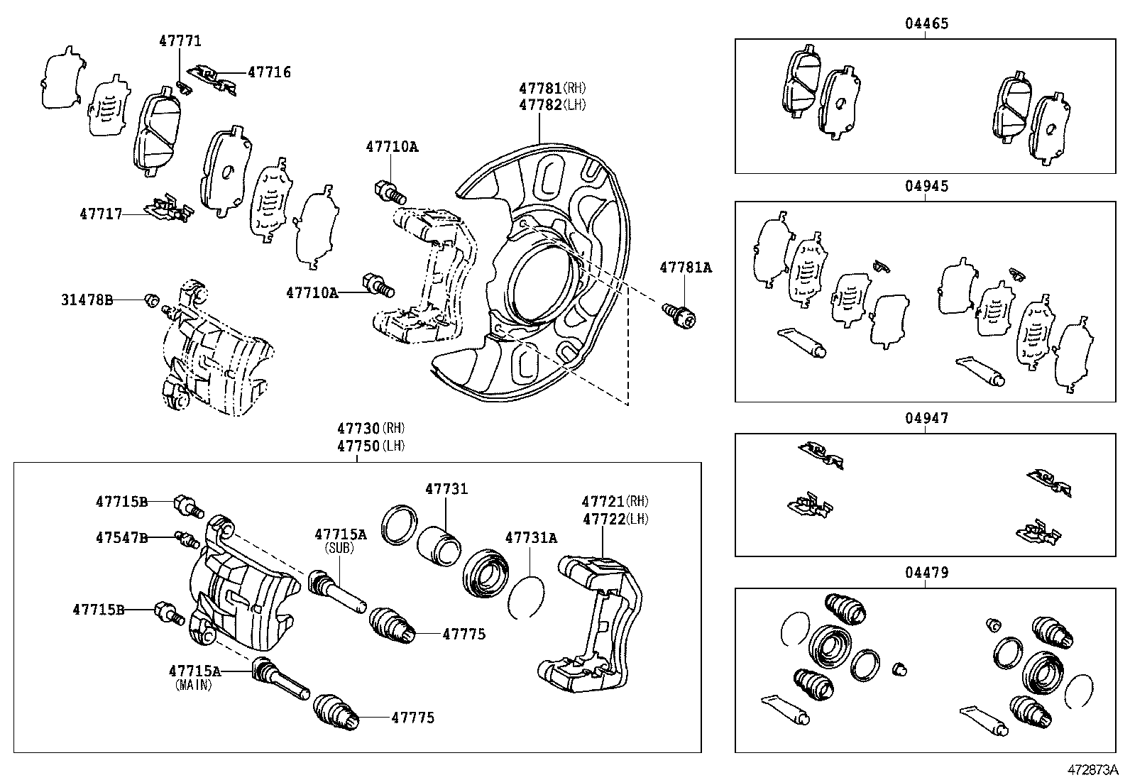 Toyota 04945-02040 SHIM KIT, ANTI SQUEAL, FRONT