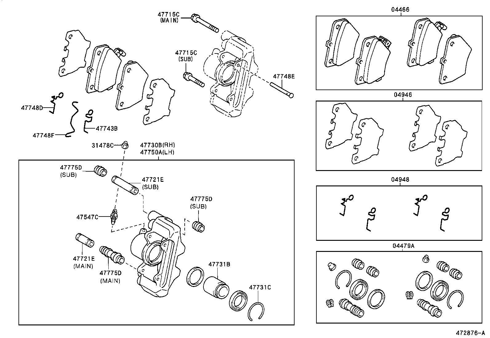Toyota 04479-20340 CYLINDER KIT, DISC BRAKE, REAR