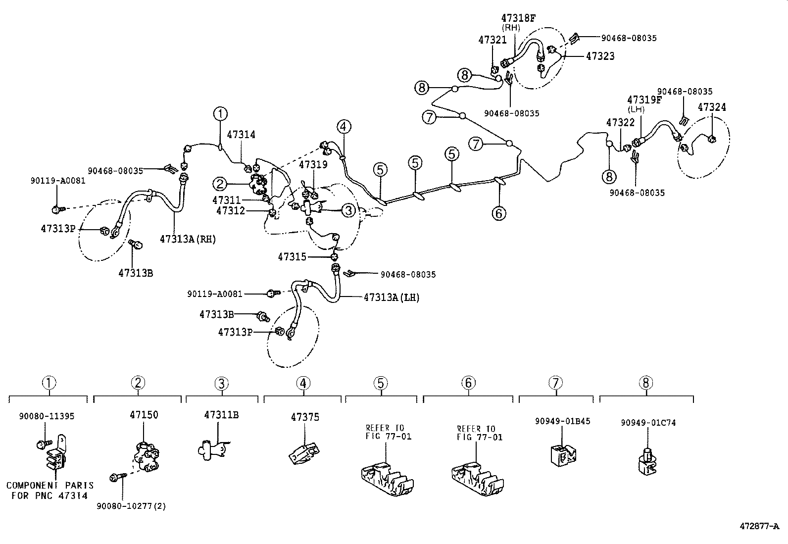 Toyota 47314-02390 TUBE, FRONT BRAKE, NO.4