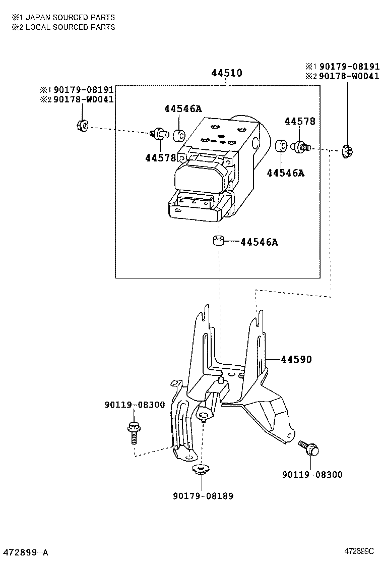 44590-02090 BRACKET ASSY, BRAKE ACTUATOR product image