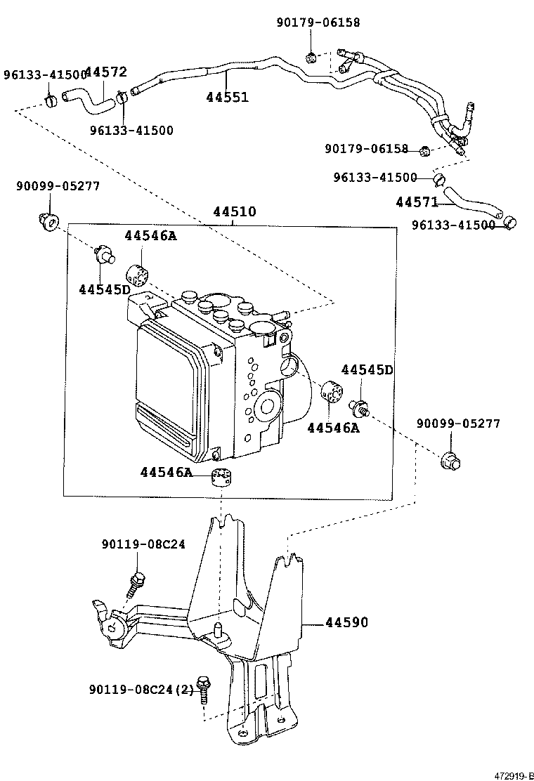 44551-06010 TUBE, BRAKE ACTUATOR, NO.1 product image