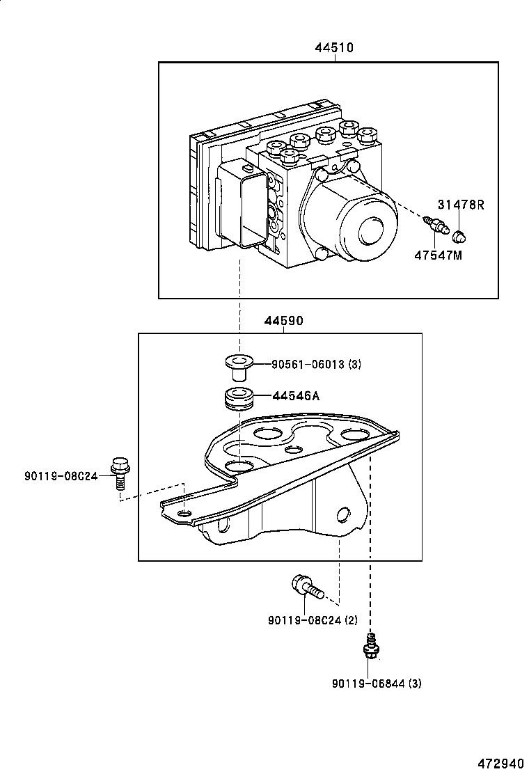44590-52110 BRACKET ASSY, BRAKE ACTUATOR product image