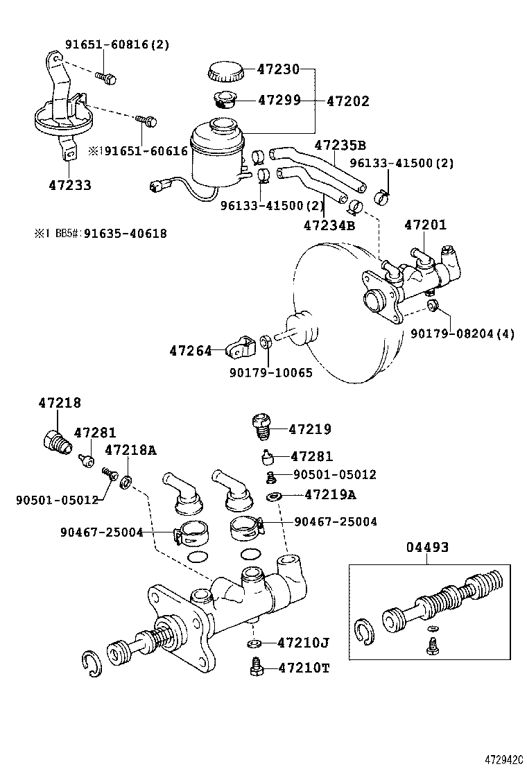 47201-36440 CYLINDER SUB-ASSY, BRAKE MASTER product image