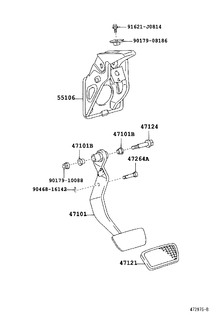 47101-02170 PEDAL SUB-ASSY, BRAKE product image