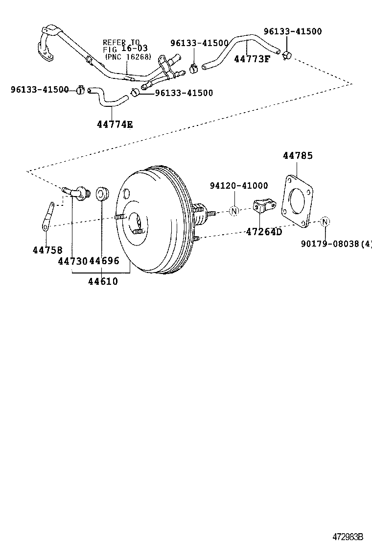 Toyota 44758-02050 BRACKET, VACUUM CHECK VALVE