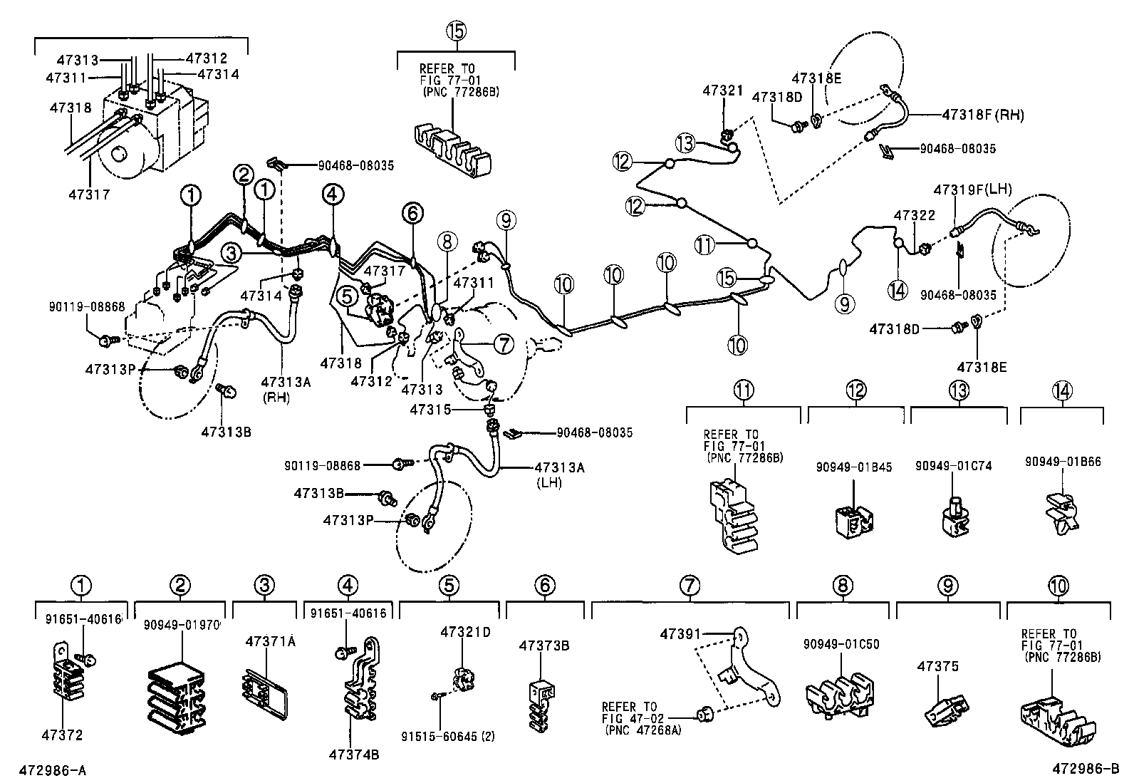 47312-02070 TUBE, FRONT BRAKE, NO.9 product image