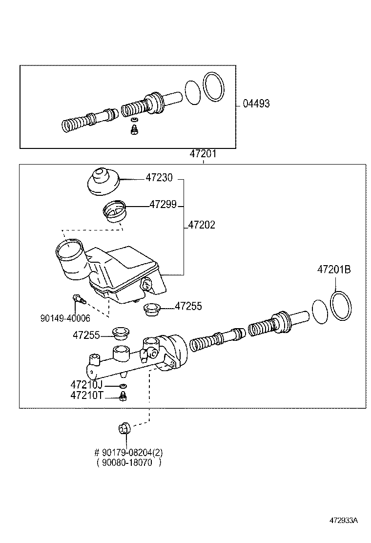 Toyota 47230-01030 CAP ASSY, BRAKE MASTER CYLINDER RESERVOIR FILLER