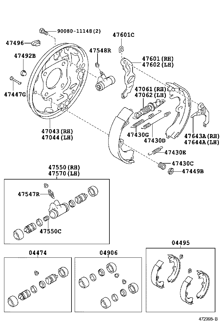 47550-01040 CYLINDER ASSY, REAR WHEEL BRAKE(FOR RH, FRONT OR UPPER) product image