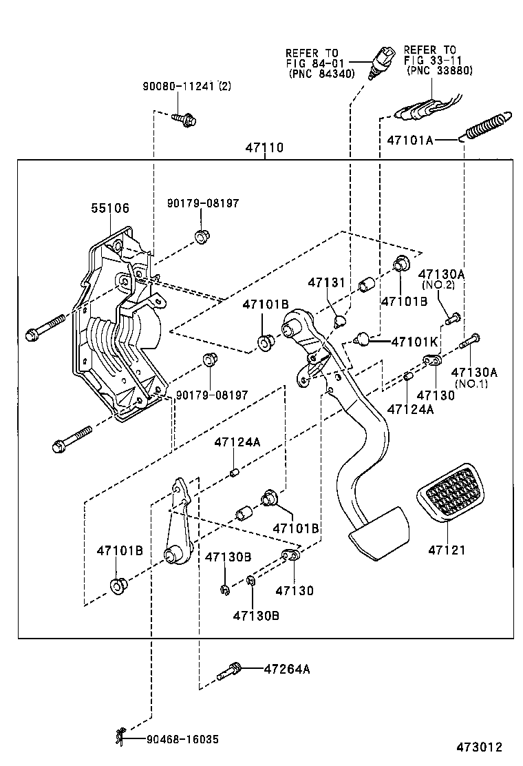 47101-AE010 PEDAL SUB-ASSY, BRAKE product image