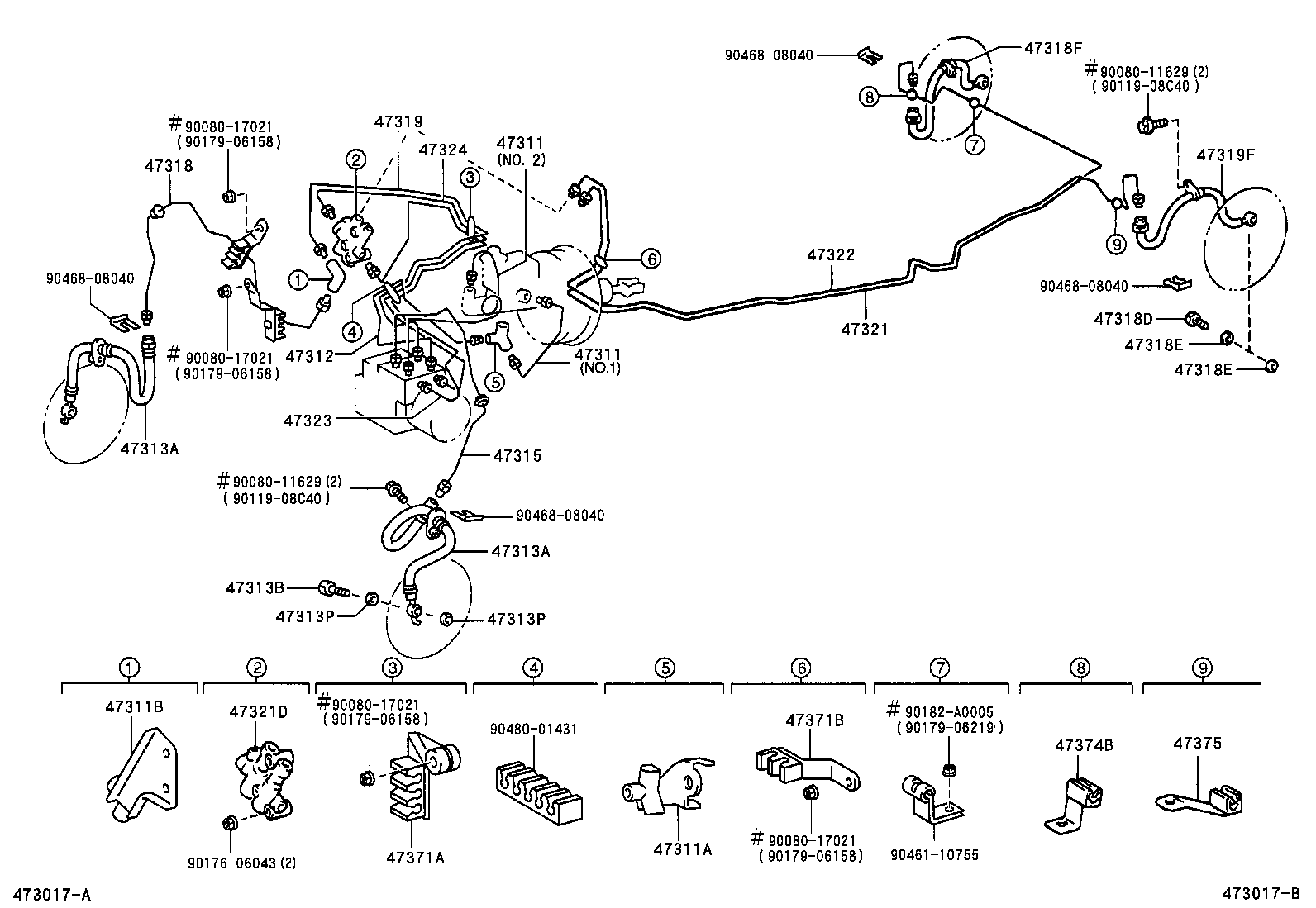 47311-07051 TUBE, FRONT BRAKE, NO.1 product image