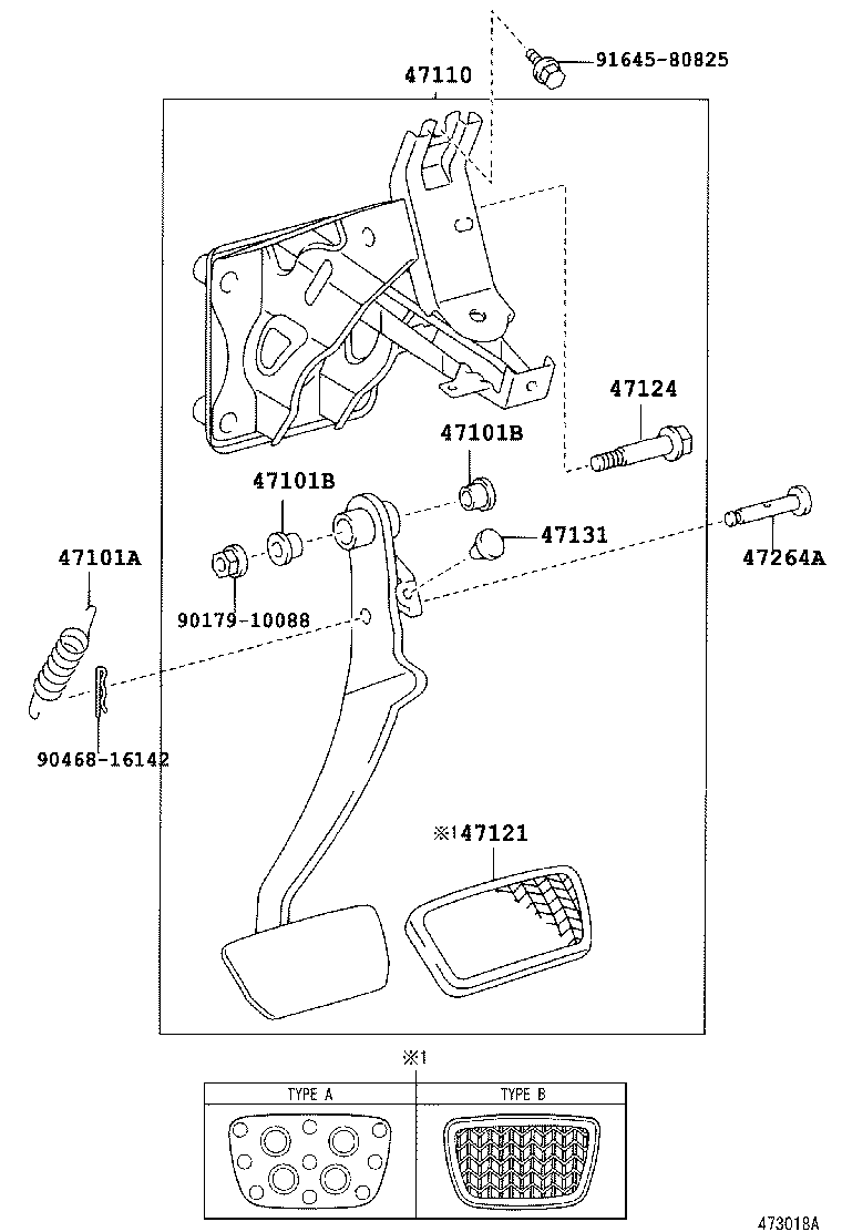 47110-06110 SUPPORT ASSY, BRAKE PEDAL product image