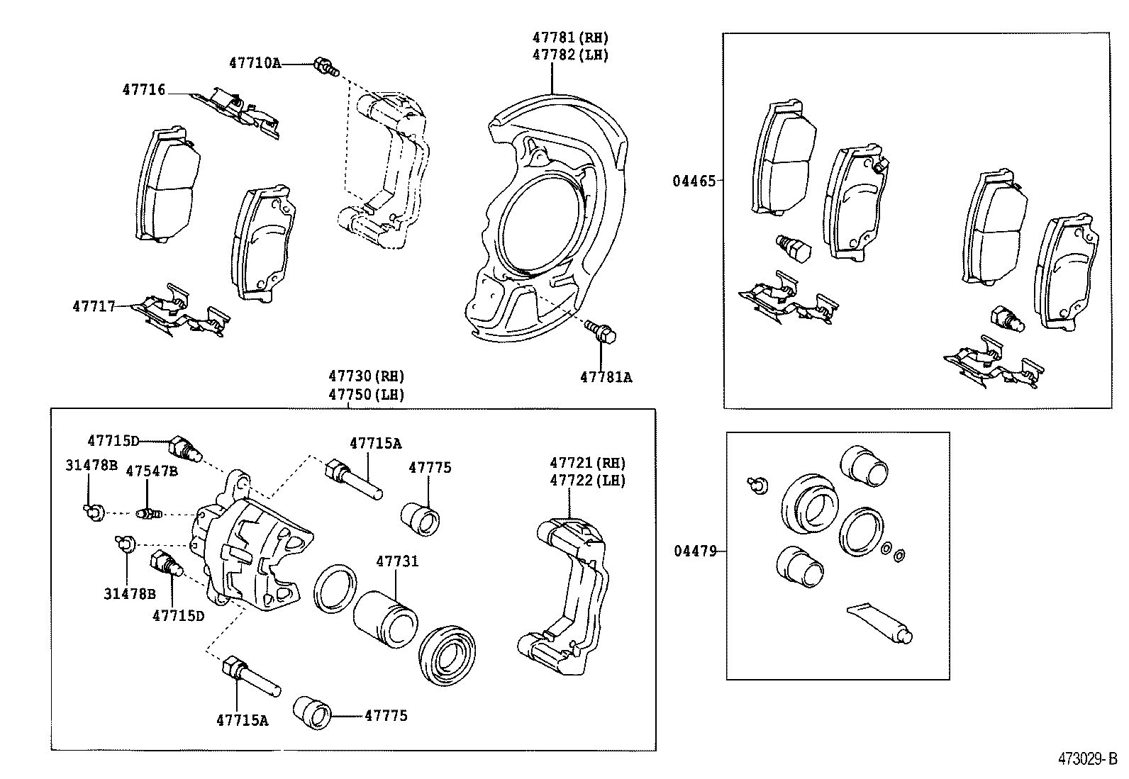 47730-33161 CYLINDER ASSY, FRONT DISC BRAKE, RH product image