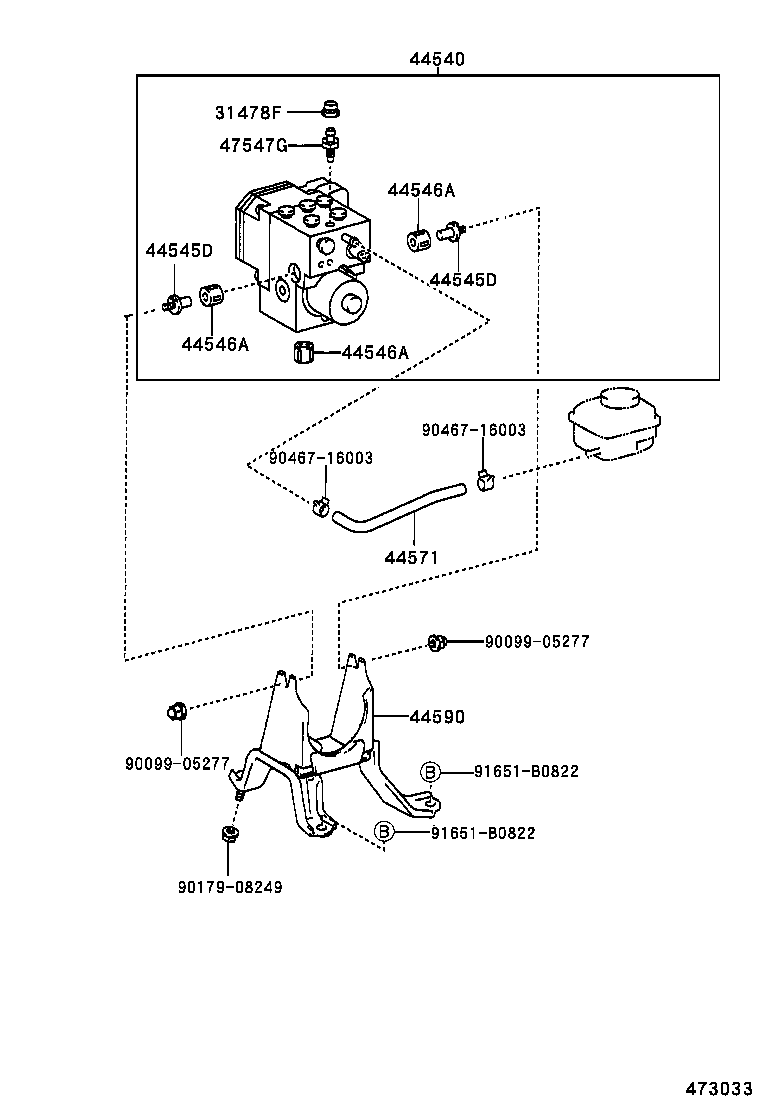 44571-48010 HOSE, BRAKE ACTUATOR product image