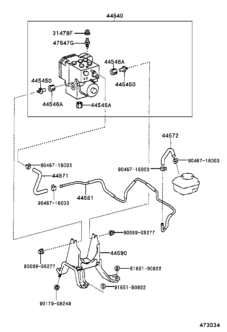 44571-48010 HOSE, BRAKE ACTUATOR product image