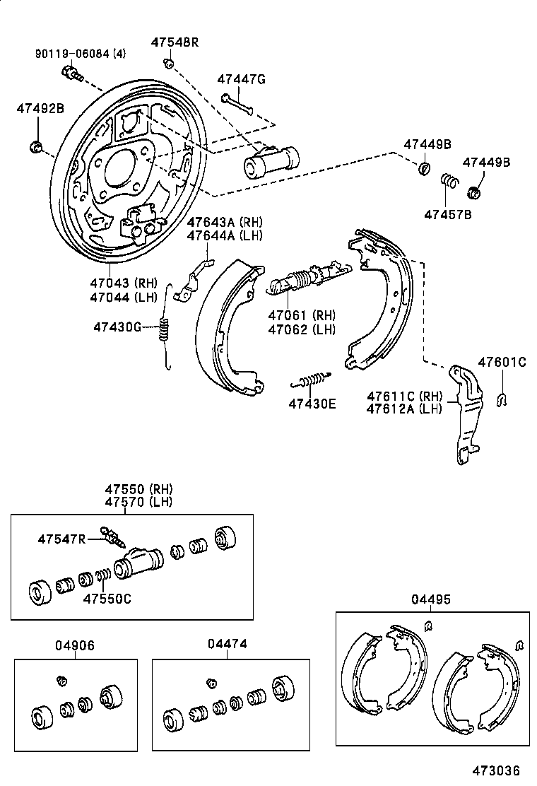 04942-13020 SPRING KIT, REAR BRAKE product image
