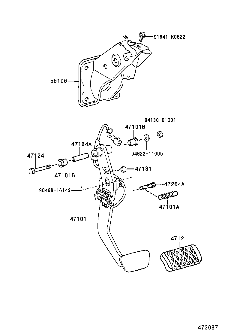 47106-48030 PEDAL SUB-ASSY, BRAKE product image