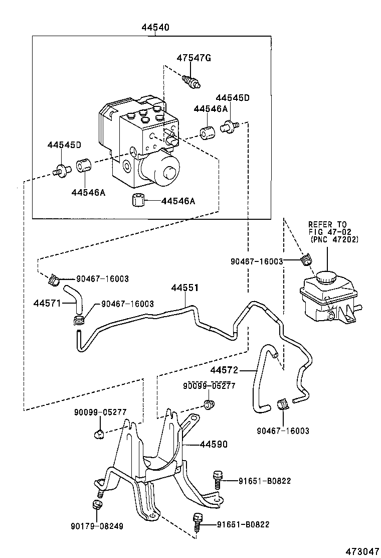 44590-48080 BRACKET ASSY, BRAKE ACTUATOR product image