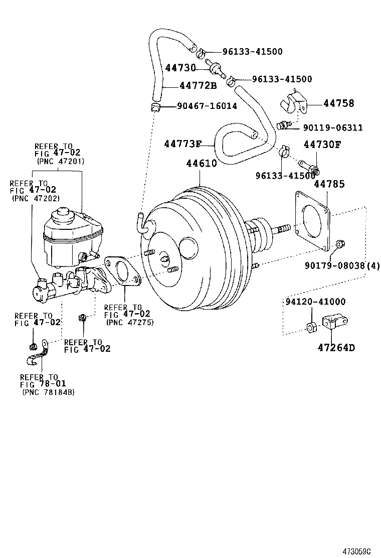 44772-06080 HOSE, CHECK VALVE TO BRAKE BOOSTER product image