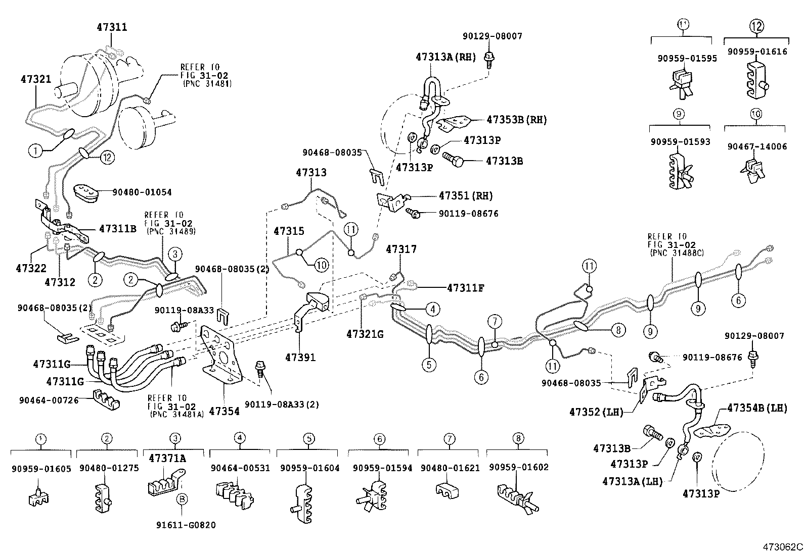 47313-37461 TUBE, FRONT BRAKE, NO.5 product image