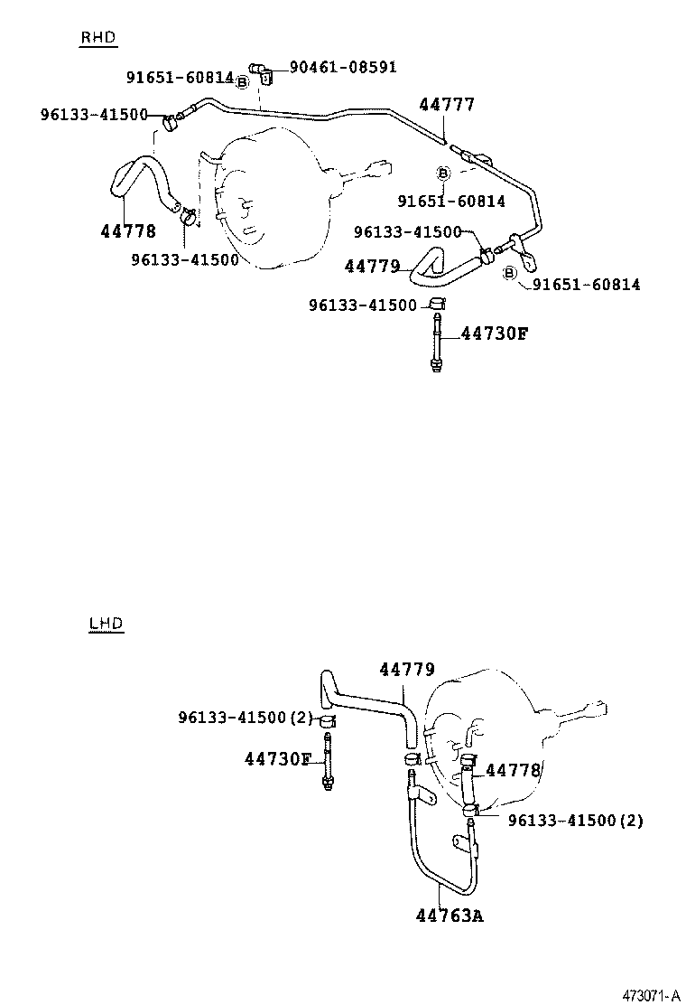 Toyota 44704-60240 RESERVOIR SUB-ASSY, VACUUM