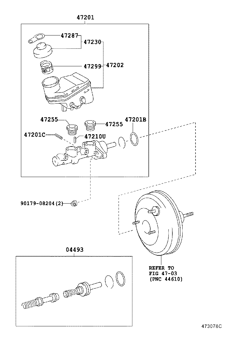 47201-52032 CYLINDER SUB-ASSY, BRAKE MASTER product image
