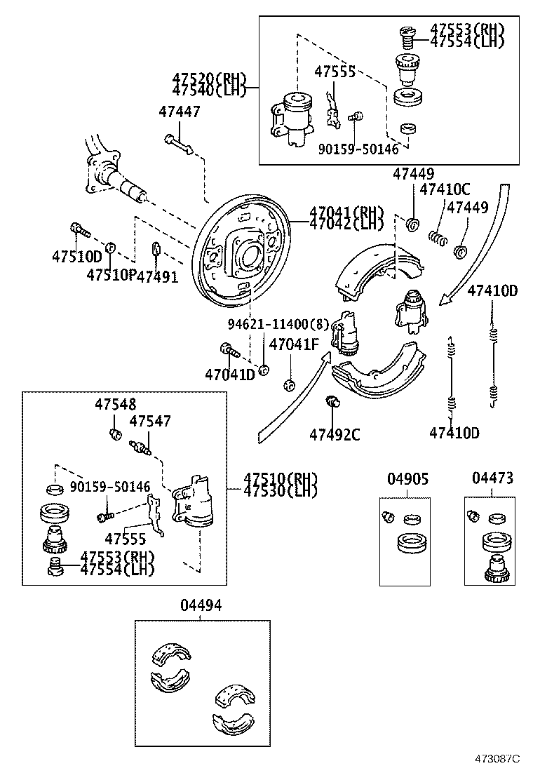 04494-25070 SHOE KIT, FRONT BRAKE product image