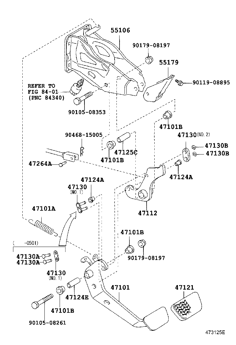 Toyota 47101-35410 PEDAL SUB-ASSY, BRAKE