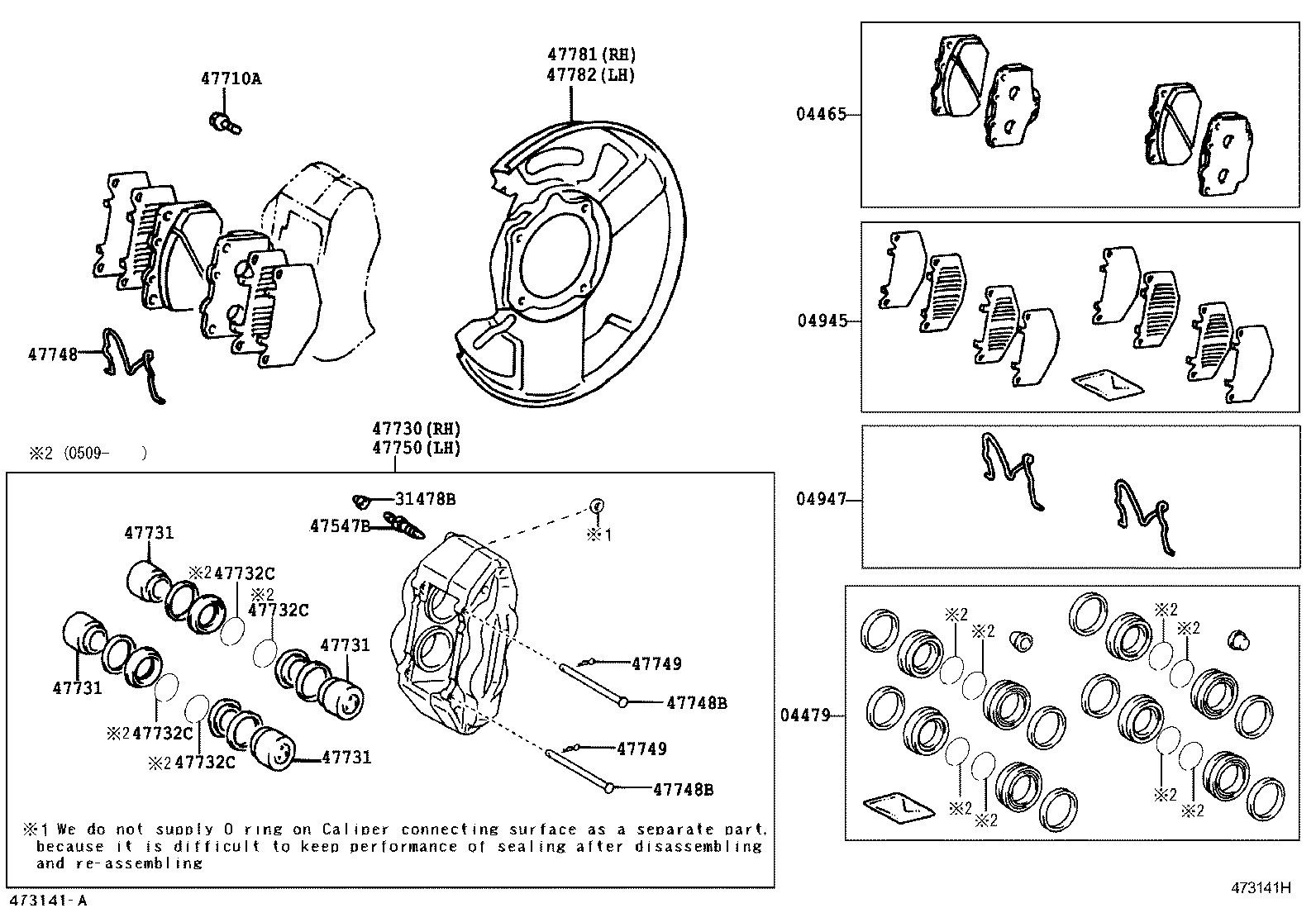 Toyota 04479-60080 CYLINDER KIT, DISC BRAKE, FRONT