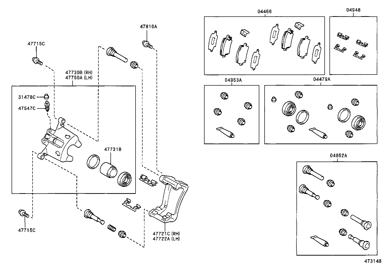 04479-02210 CYLINDER KIT, DISC BRAKE, REAR product image