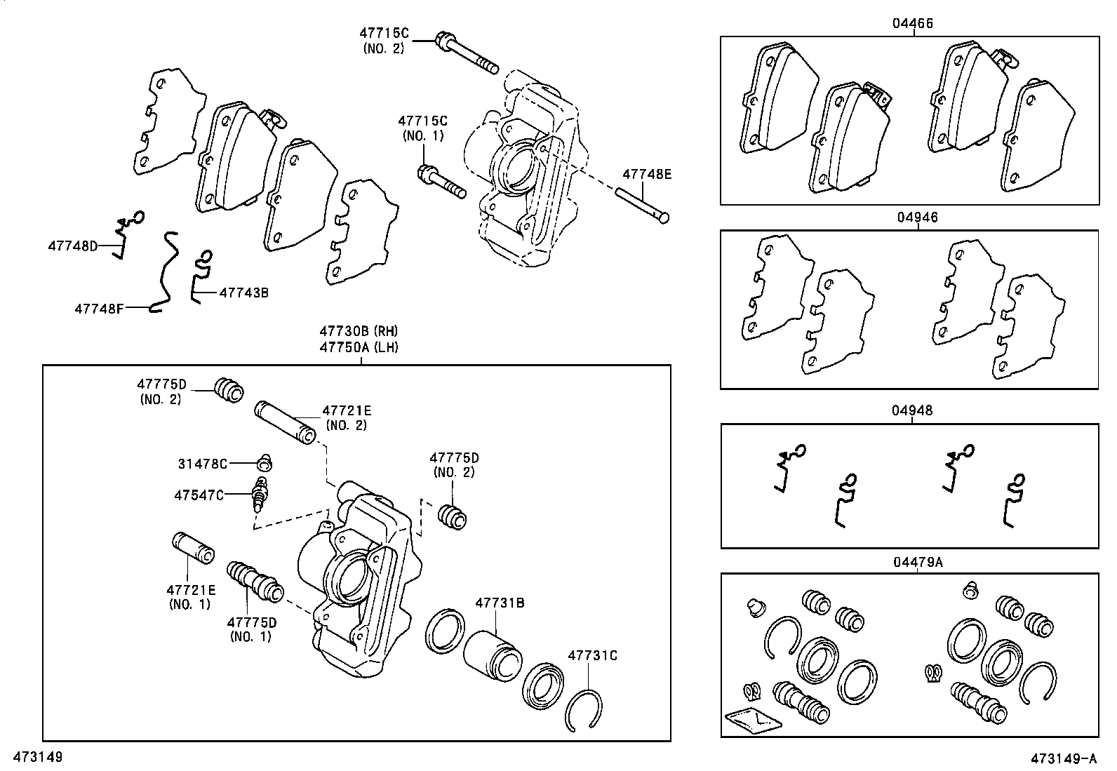 04479-02210 CYLINDER KIT, DISC BRAKE, REAR product image