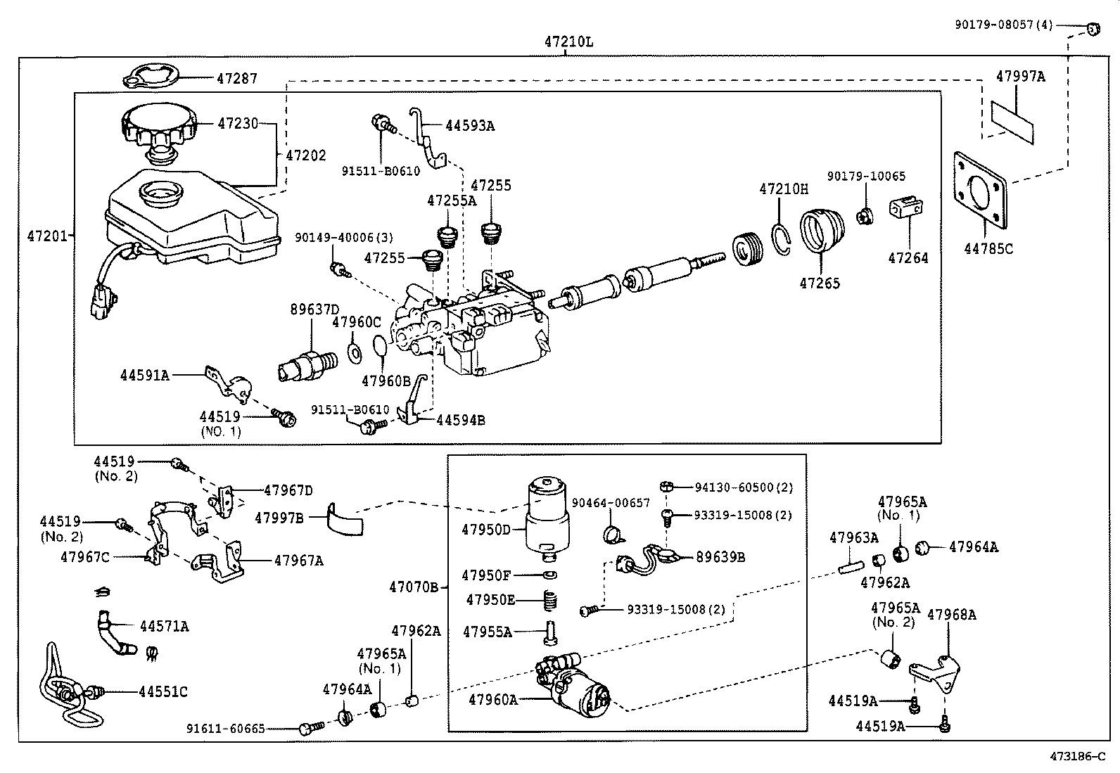 Toyota 47050-35080 BRAKE BOOSTER ASSY, W/MASTER CYLINDER