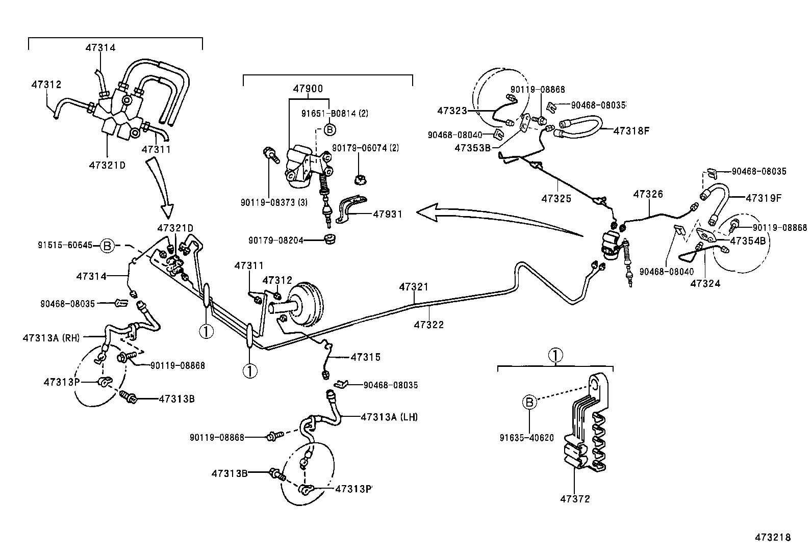 47311-0D050 TUBE, FRONT BRAKE, NO.1 product image