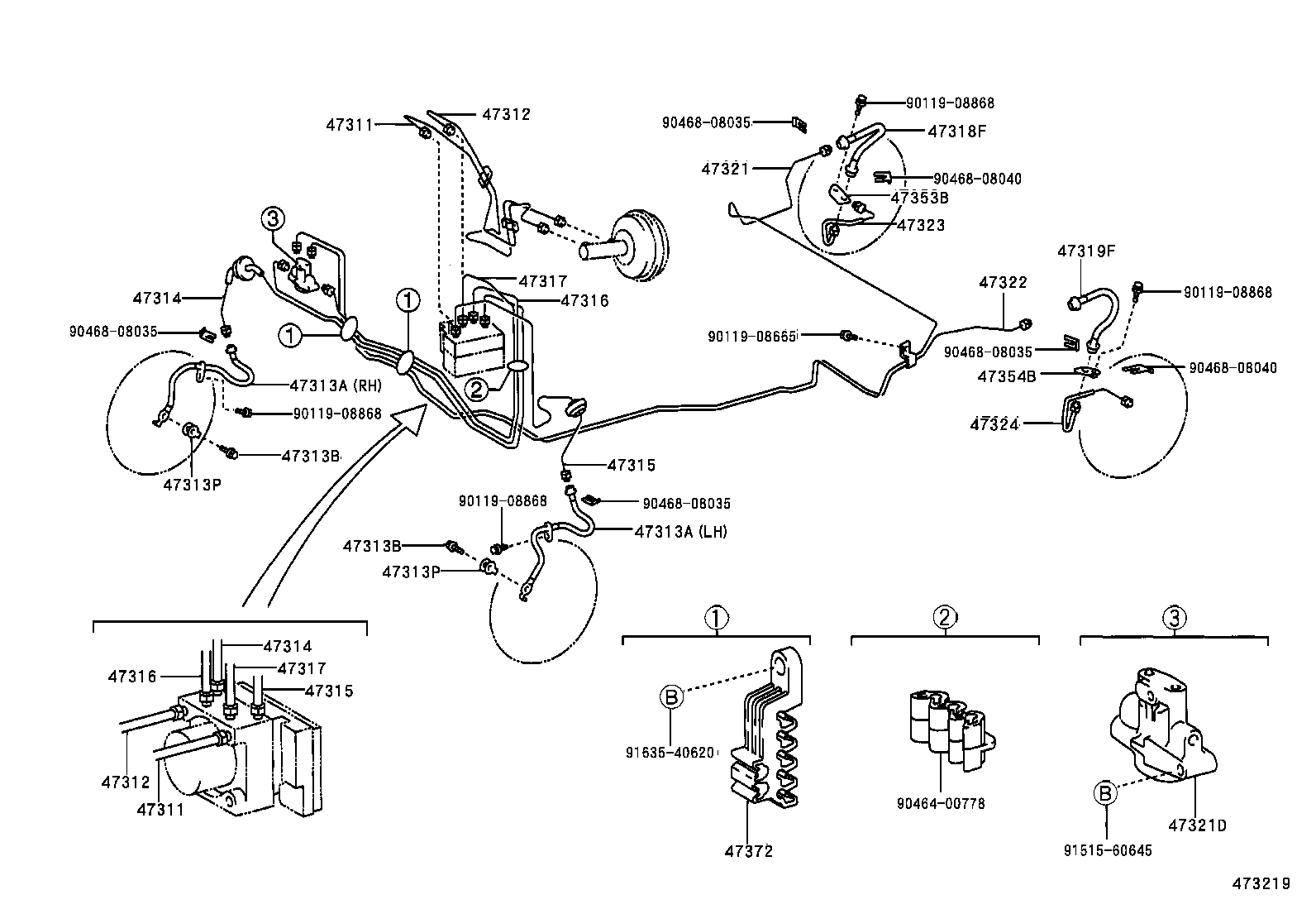 47311-0D050 TUBE, FRONT BRAKE, NO.1 product image