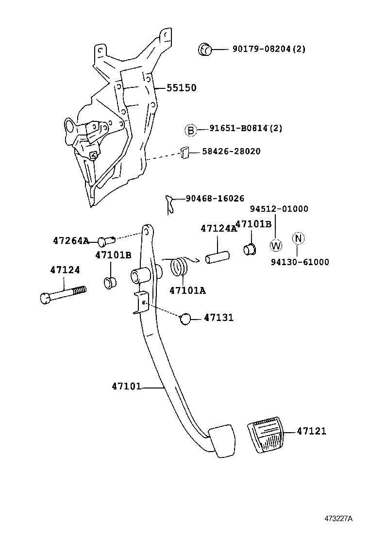 55150-26040 BRACKET ASSY, PEDAL product image